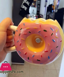 Ceramic Mug - Delicious Pink Glazed Doughnut Mug Large 14oz Mug - Funny Coffee Mug