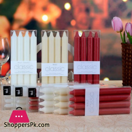 Decoration Pillar Candle with Long Lighting Time 4 Piece Pack 10 Inch