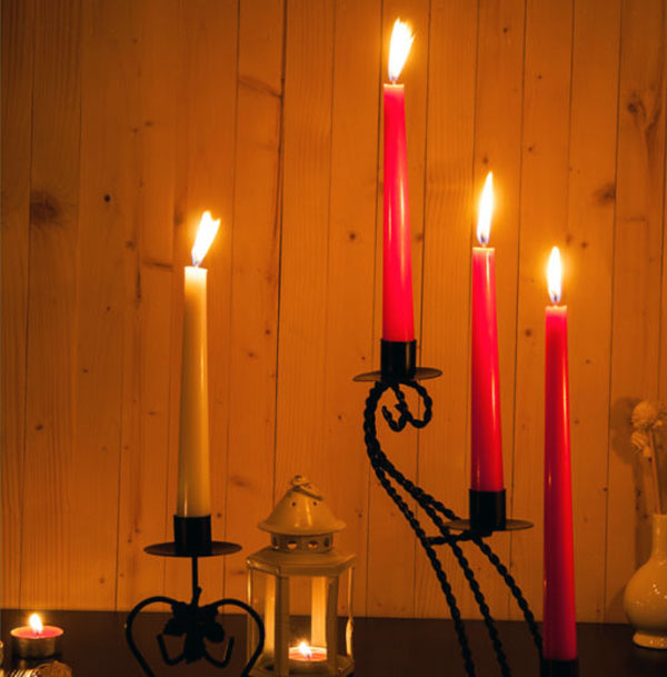 Decoration Pillar Candle With Long Lighting Time 4 Piece Pack 10 Inch