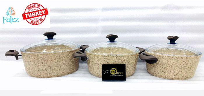 Falez Creamy Granetic 6 Piece Casserole Set Turkey