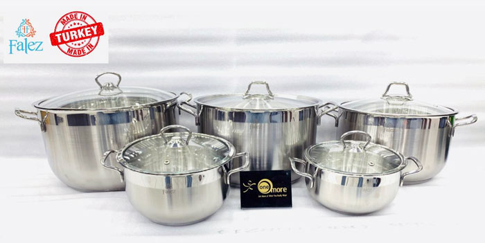 Falez Senso 10 Piece Stainless Steel Cookware Set Turkey