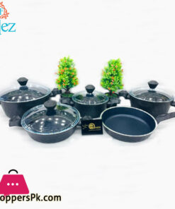 Falez Ultima Black Bio Diamond 9 Piece Cookware Set Turkey