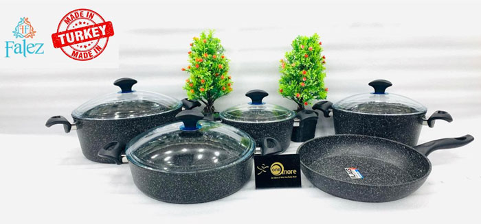 Falez Ultima Granetic 9 Piece Cookware Set Turkey