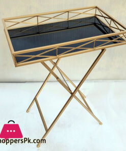 Folding Coffee Table Rectangle with Black Glass 2207-5