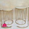 Gold Mirrored Pedestal Table Set of 2