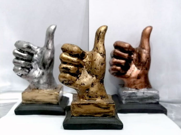 Hand Gesture Desk Statues Finger Sculpture Thumbs Fingers