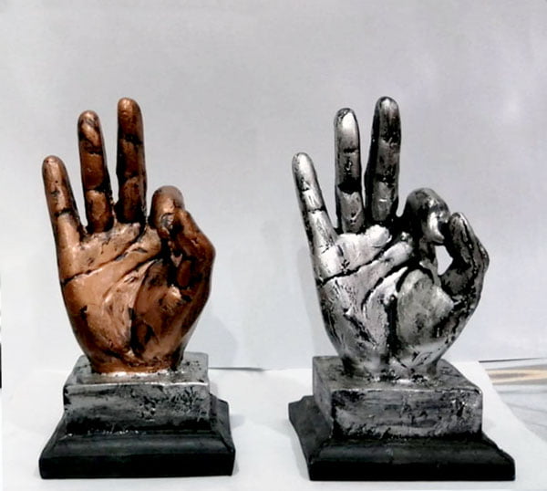 Hand Gesture Desk Statues Finger Sculpture Ok Fingers