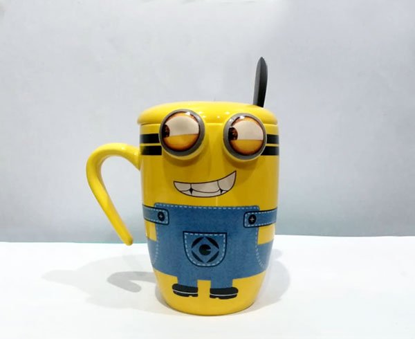 High Quality Ceramic Minion Mug With Spoon One Piece