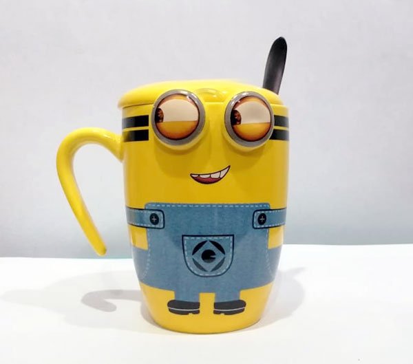 High Quality Ceramic Minion Mug With Spoon One Piece