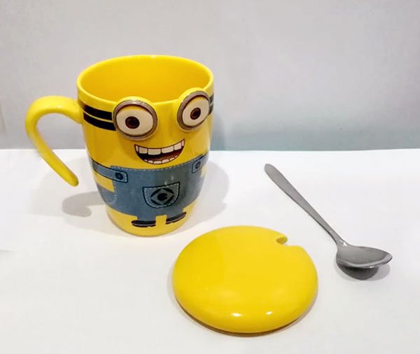 High Quality Ceramic Minion Mug With Spoon One Piece