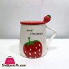 High Quality Ceramic Sweet Strawberry Mug With Spoon