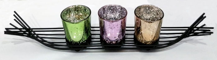 Home Decor 3 Piece Candle Stand With Tray