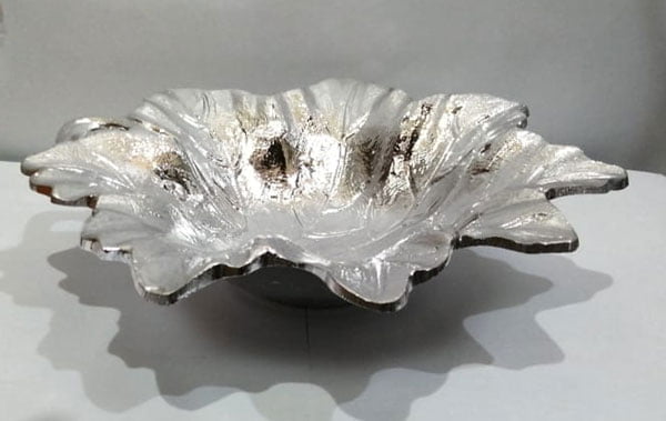 Home Decor Unbreakable Flower Aluminum Tray