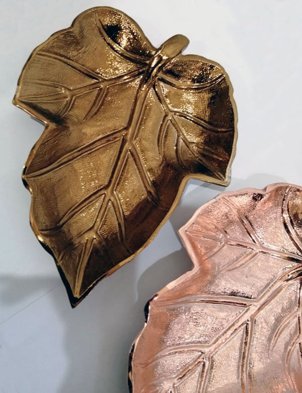 Home Decor Unbreakable Leaf Ab Aluminum Tray One Piece