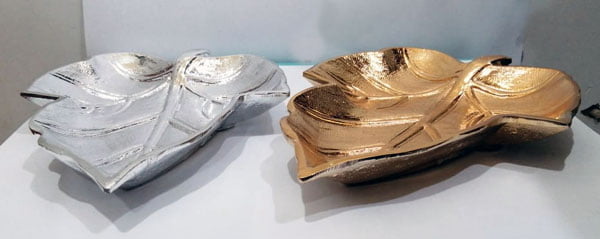 Home Decor Unbreakable Leaf Ab Aluminum Tray One Piece