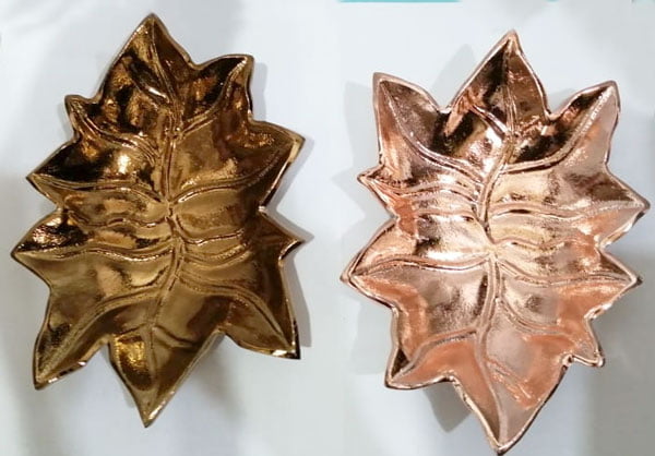 Home Decor Unbreakable Leaf Aluminum Tray One Piece