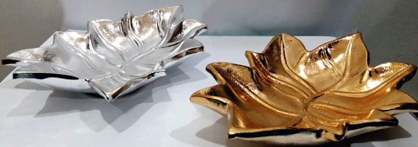 Home Decor Unbreakable Leaf Aluminum Tray One Piece