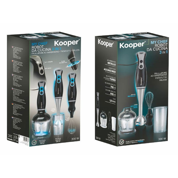 Kooper Minirobot Hand Blender Set 3 In 1 Italy Made