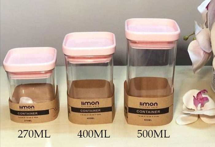 Limon Acrylic Plastic Airtight Jar Set Of 3 Iran Made