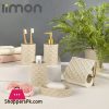 Limon Plastic Bathroom Set Of 5 - ( Floral )