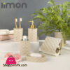 Limon Plastic Bathroom Set Of 5 - ( Floral )