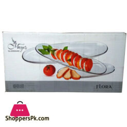 Mayer Glassware Flora Glass Platter Set of 3