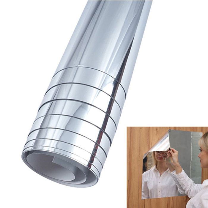  Mirror Wall Sticker Rectangle Self Adhesive Room Decor Stick On Art Sticker Mirror Art Design Mural Poster Home Decor Size 50 X 100 Cm