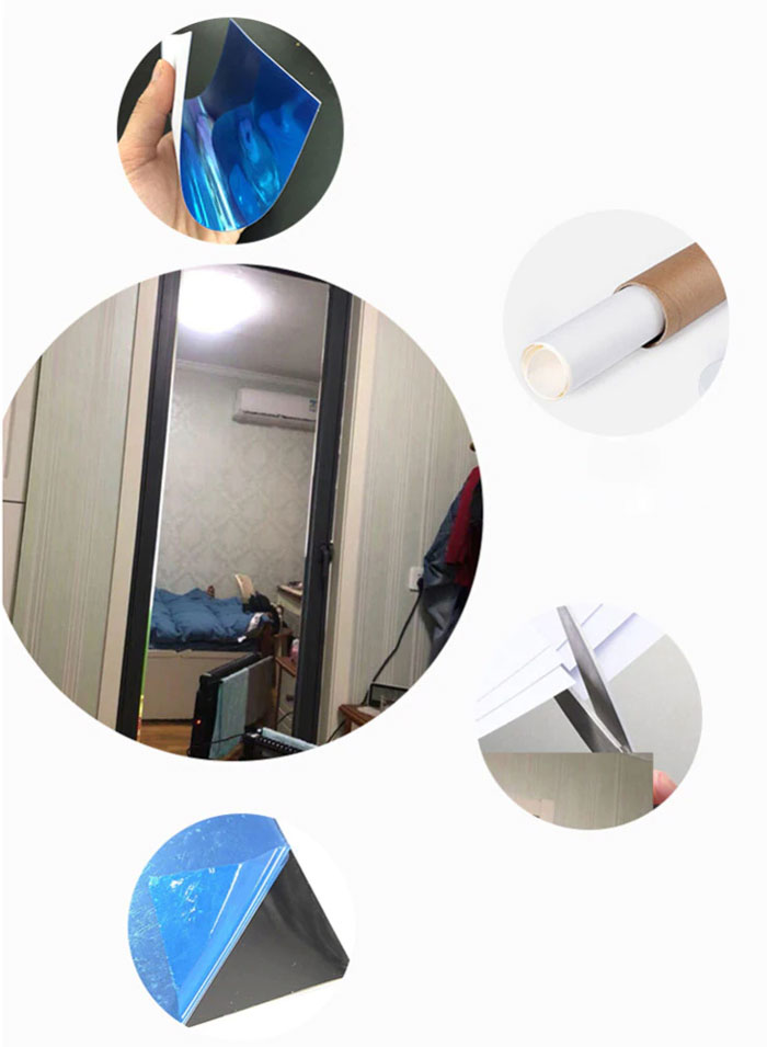  Mirror Wall Sticker Rectangle Self Adhesive Room Decor Stick On Art Sticker Mirror Art Design Mural Poster Home Decor Size 50 X 100 Cm