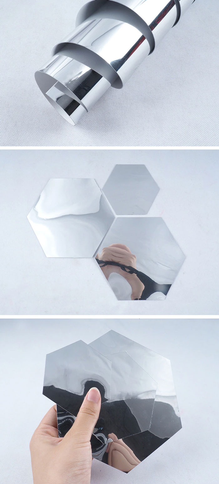  Mirror Wall Sticker Rectangle Self Adhesive Room Decor Stick On Art Sticker Mirror Art Design Mural Poster Home Decor Size 50 X 100 Cm