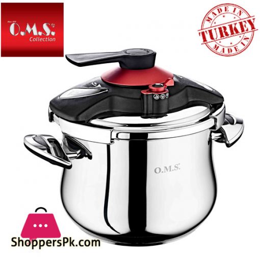OMS Stainless Steel Matic Pressure Cooker 5 Liter Turkey Made - 5034