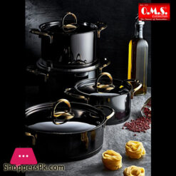 Oms Jet Black Steel 8 Pieces Steel Titanium Plated Cookware Set Turkey Made - 1315G 7 Oms Jet Black Steel 8 Pieces Steel Titanium Plated Cookware Set Turkey Made - 1315G