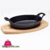 Oval Cast Iron Karahi Sizzling Dish With Stand