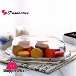 Pasabahce Glass Butter Dish With Lid Clear Glass Turkey Made