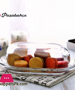 Pasabahce Glass Butter Dish With Lid Clear Glass Turkey Made