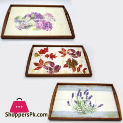 Serving Tray (Wooden Base & Edges Ceramic Surface) 18.5 Inch - 1 Pcs