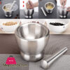 Stainless Steel Mortar And Pestle Spice Herb Grinder (Amamdasta) M