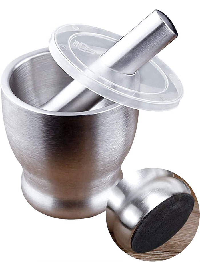 Stainless Steel Mortar And Pestle Spice Herb Grinder (Amamdasta) S