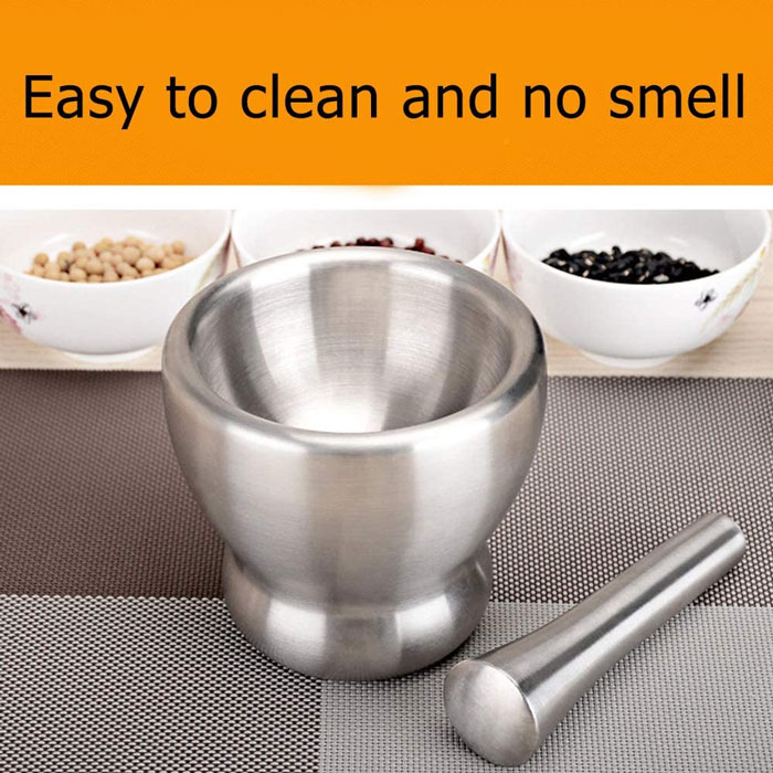 Stainless Steel Mortar And Pestle Spice Herb Grinder (Amamdasta) S
