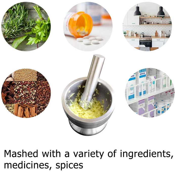 Stainless Steel Mortar And Pestle Spice Herb Grinder (Amamdasta) S