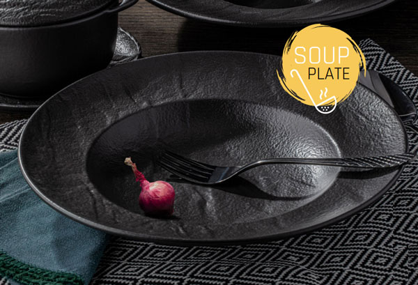 Wilmax Slatestone Deep Plate 10 Inch 25.5 Cm 12 Fl Oz 350 Ml Wl-661130-A