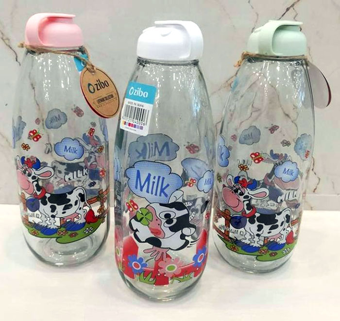 Ziba Sazan Pazen Glass Milk Bottle 1 Liter Iran Made