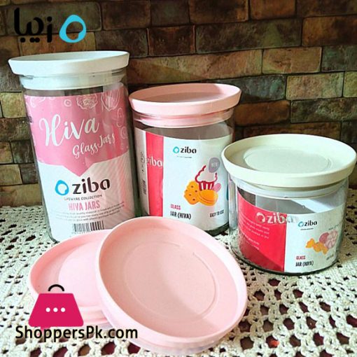 Zibasazan Glass Jar Hiva Spice Jar with Airtight Plastic Lid Iran Made - 400ML