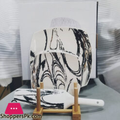 Cake Plate Set 7 PCS With Cake Knife And Bamboo Rack