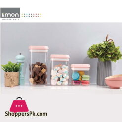 Limon Acrylic Plastic Airtight Jar Set Of 3 Iran Made
