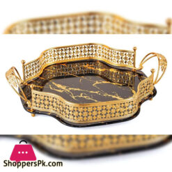 Solecasa Fringe Glass Tray 13 Inch