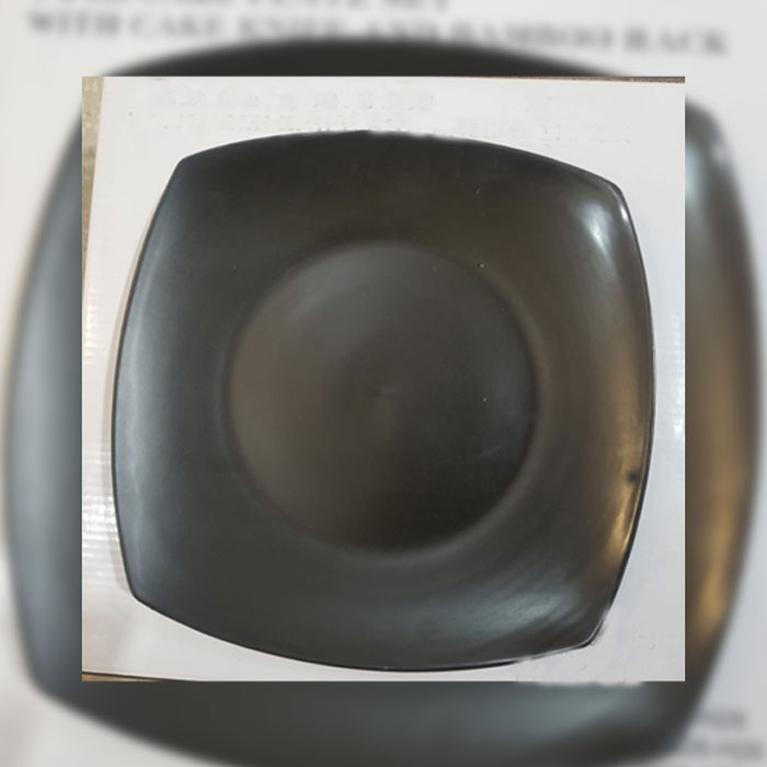 Cake Plate Set 7 Pcs With Cake Knife And Bamboo Rack