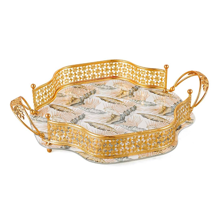 Solecasa Fringe Glass Tray 13 Inch