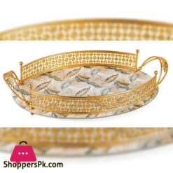 Solesaca Fringe Glass Tray 16 Inch