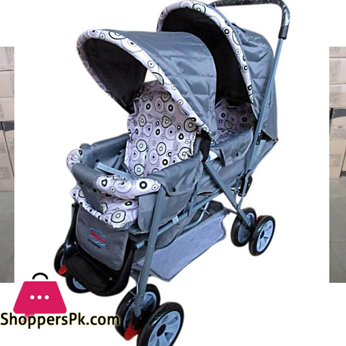 Folding Double 2 Seat Twins Baby Trolley Front And Back Tandem Stroller