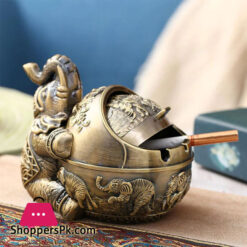 Antique Metal Elephant Ashtray Creative Living Room Windproof Cigarette Smoking Holder Office Home Decor